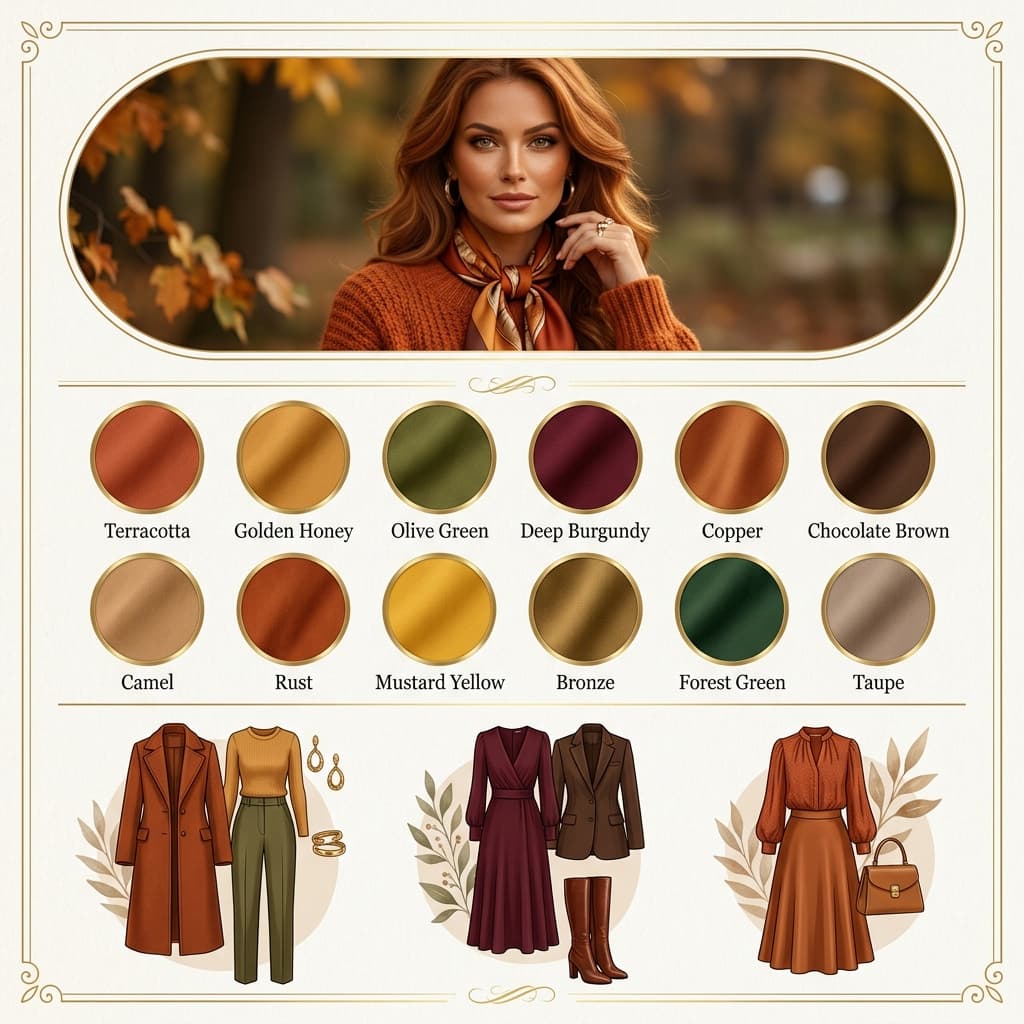 Esempio di dossier cromatico — stagione Autunno con palette colori personalizzata